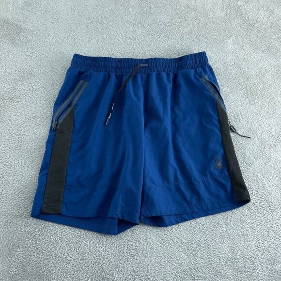 Spyder Active Mens Blue Shorts L/XL Polyester Performance Athletic Wear 5630 - Picture 1 of 10